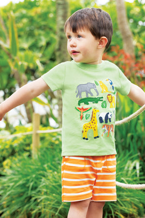 Frugi Little Creature T-Shirt Kiwi Marl Jungle