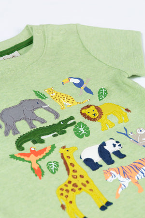 Frugi Little Creature T-Shirt Kiwi Marl Jungle