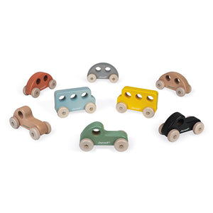 Janod Wooden Push Along Vehicles Assorted Colours