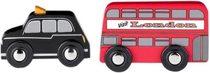 Tidlo Red Bus and Black Cab Set