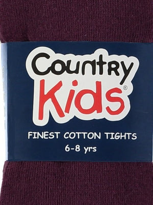 Country Kids Luxury Cotton Tights Aubergine