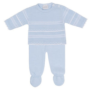 Knitted Jumper and Trouser Set Blue