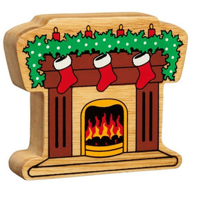 Lanka Kade Fairtrade Painted Wooden Fireplace and Stockings