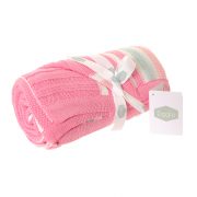 Baby Blanket Pink and Green Stripes
