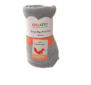 Cosatto Grey and Orange Knitted Blanket