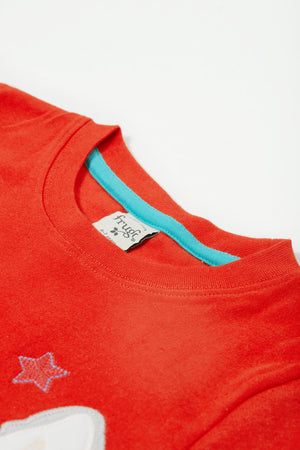 Frugi Carsen Applique T-Shirt Strawberry Llama