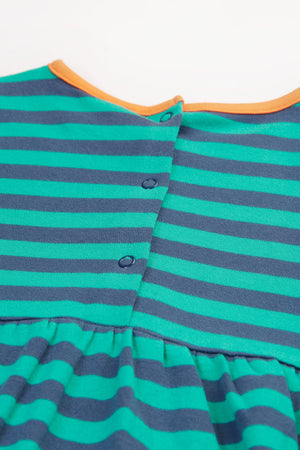 Frugi Dolcie Dress Iguana Stripe Tiger