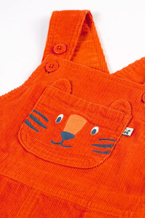 Frugi Durgan Cord Dungaree Bonfire Tiger