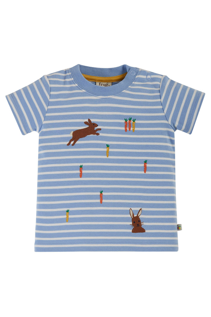 Frugi Ennis T-Shirt Tide Stripe Rabbits