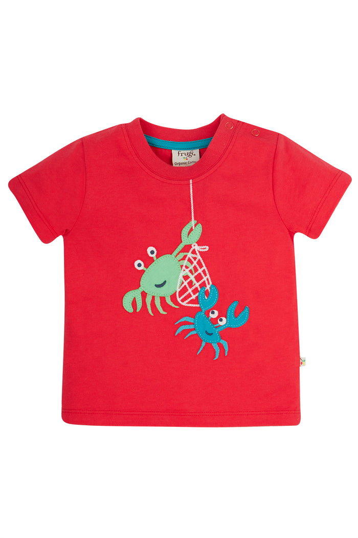 Frugi Kai T-Shirt True Red Crabs