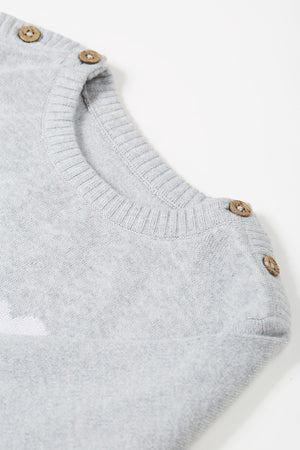 Frugi Kiera Knitted Dress Grey Marl Giraffe