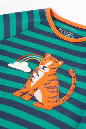 Frugi Rowan Romper Iguana Stripe / Tiger