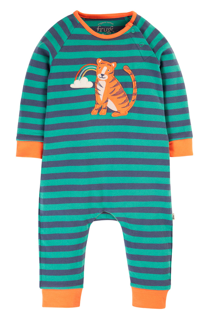 Frugi Rowan Romper Iguana Stripe / Tiger