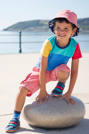 Frugi Russ reversible Sun Hat Red Surf Time
