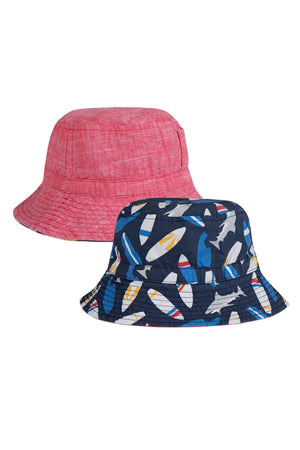Frugi Russ reversible Sun Hat Red Surf Time