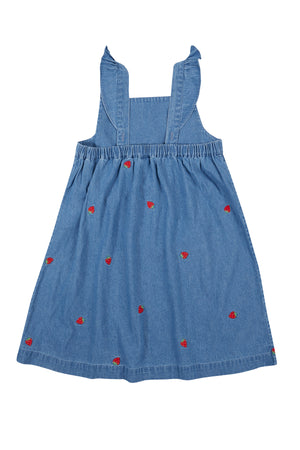 Frugi Willa Dress Denim Strawberry