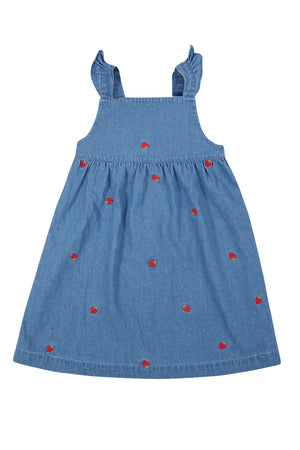 Frugi Willa Dress Denim Strawberry