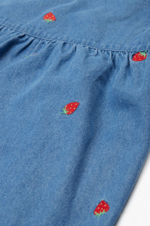 Frugi Willa Dress Denim Strawberry