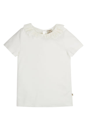 Frugi Ada Collar T-Shirt Soft White