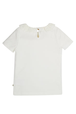 Frugi Ada Collar T-Shirt Soft White