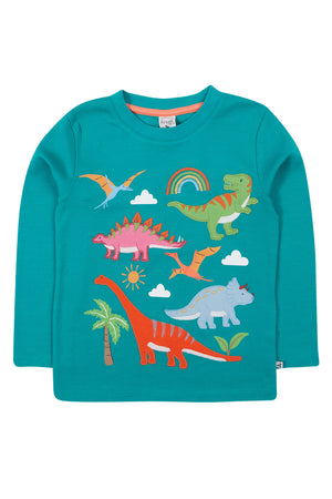 Frugi Adventure Applique Top Iguana Dinosaur