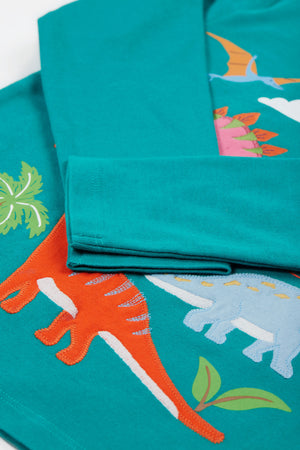 Frugi Adventure Applique Top Iguana Dinosaur