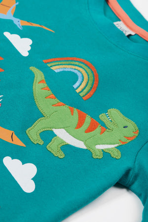 Frugi Adventure Applique Top Iguana Dinosaur