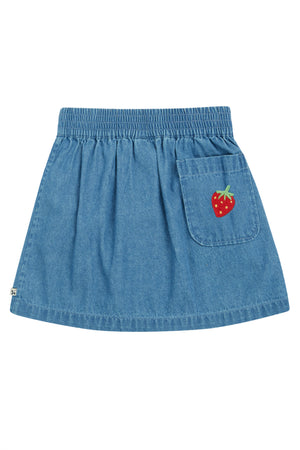 Frugi Charley Denim Skirt Rainbow Strawberry