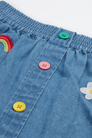 Frugi Charley Denim Skirt Rainbow Strawberry