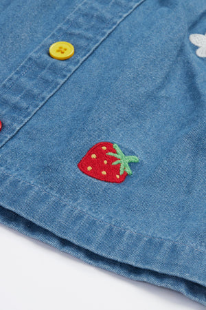 Frugi Charley Denim Skirt Rainbow Strawberry