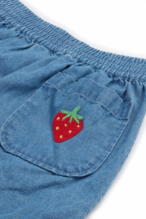 Frugi Charley Denim Skirt Rainbow Strawberry