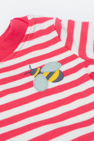 Frugi Easy On Outfit Watermelon Stripe Bee