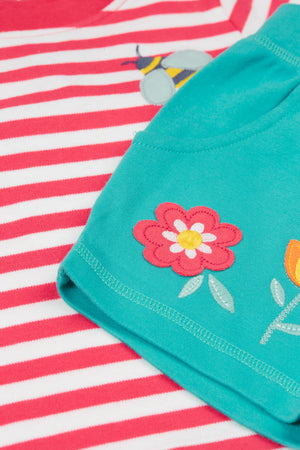 Frugi Easy On Outfit Watermelon Stripe Bee