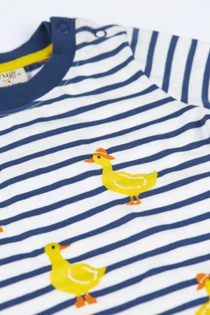 Frugi Ennis T-Shirt Navy Stripe Ducks
