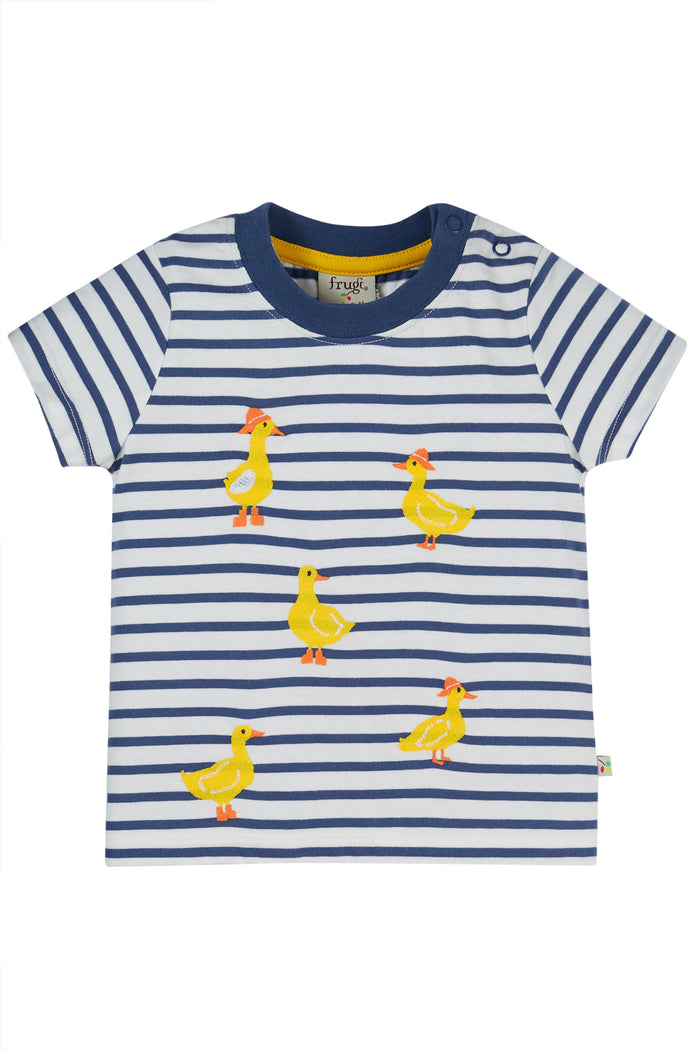 Frugi Ennis T-Shirt Navy Stripe Ducks