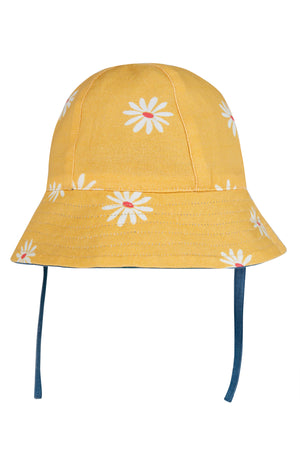Frugi Helen Reversible Sun Hat Chambray Bumblebee