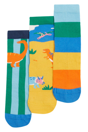 Frugi Rock My Socks Dino Roar Multipack