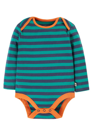 Frugi Super Special 2 Pack Bodysuits tiger /Iguana Stripes