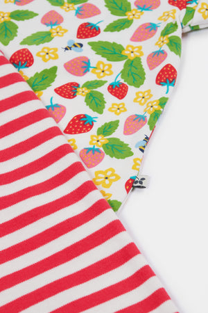 Frugi Wendy Summer Outfit Strawberry Field Stripe