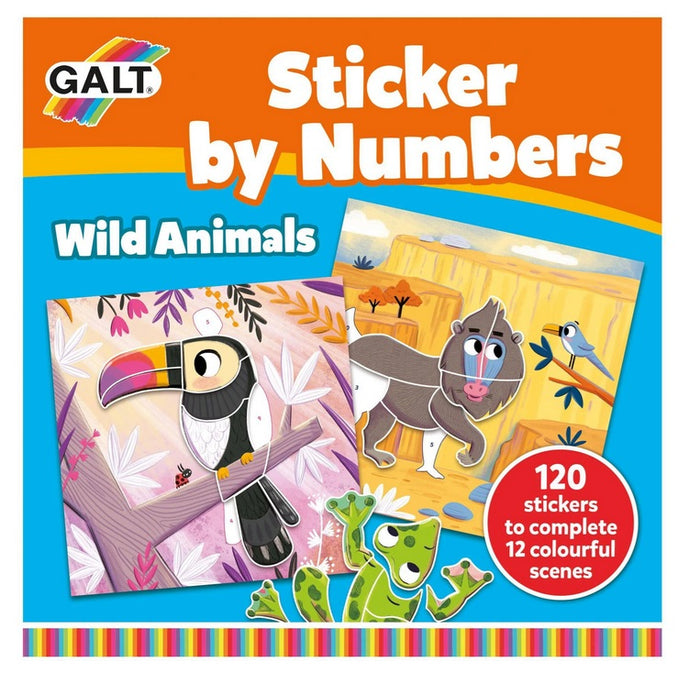 Galt Stickers By Numbers Wild Animals