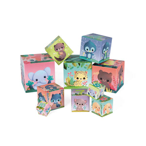 Janod Stacking Cubes Cute Animals