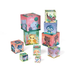 Janod Stacking Cubes Cute Animals