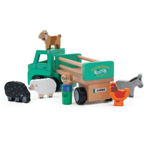 Jumini Wooden Farm Lorry with Animals