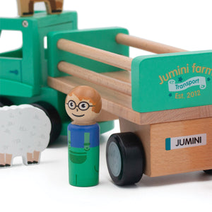 Jumini Wooden Farm Lorry with Animals