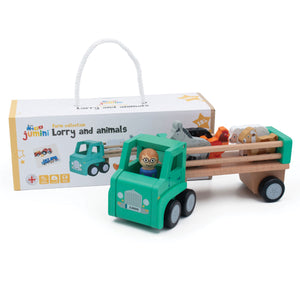 Jumini Wooden Farm Lorry with Animals