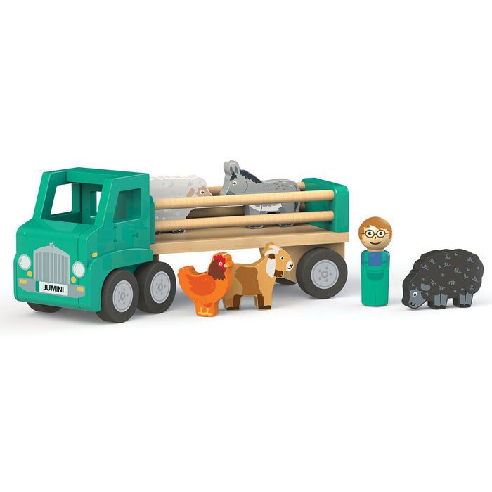 Jumini Wooden Farm Lorry with Animals