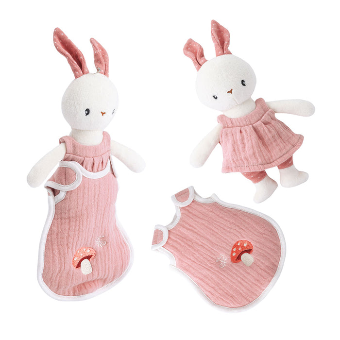 Jumini Friends Tiny Pink Rabbit in Sleeping Bag (organic cotton)