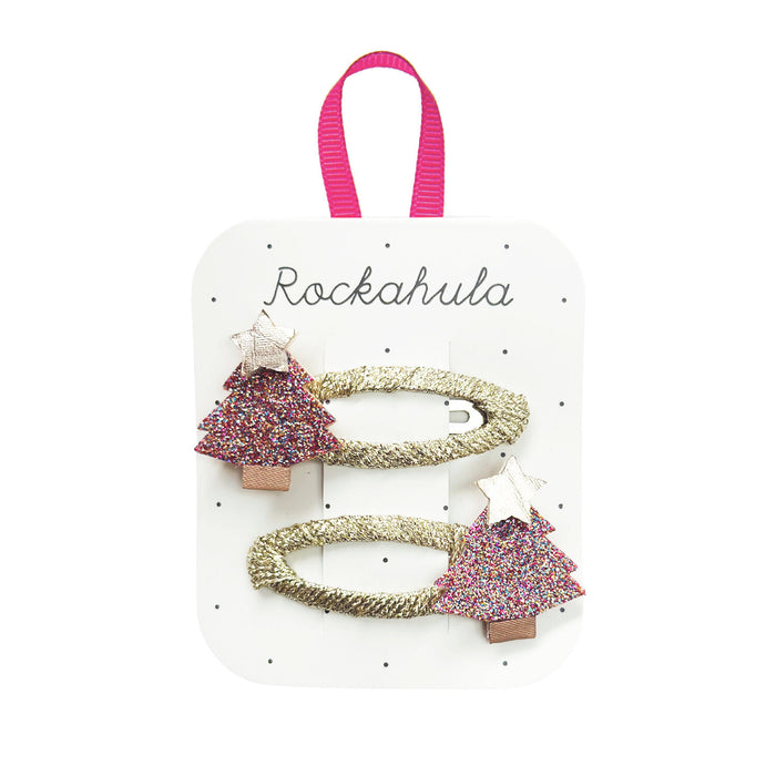 Rockahula Jolly Glitter Christmas Tree Hair Clips