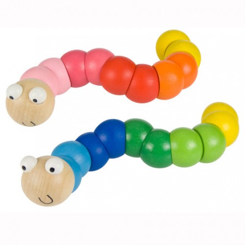 BigJigs Wooden Wiggly Worm Baby Toy