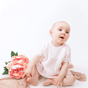 Dandelion knitted Baby Dress Pink